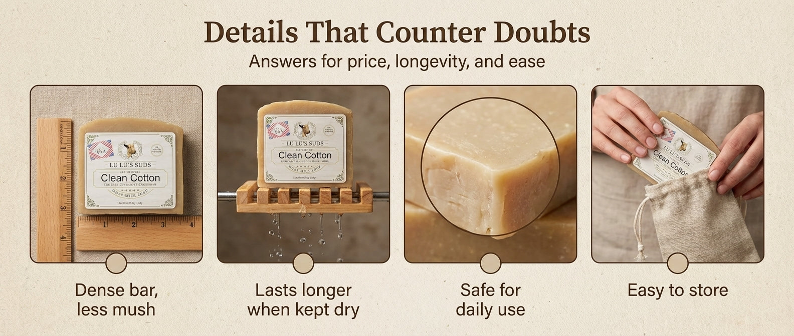 Clean Cotton Goat Milk Soap 5 oz.
