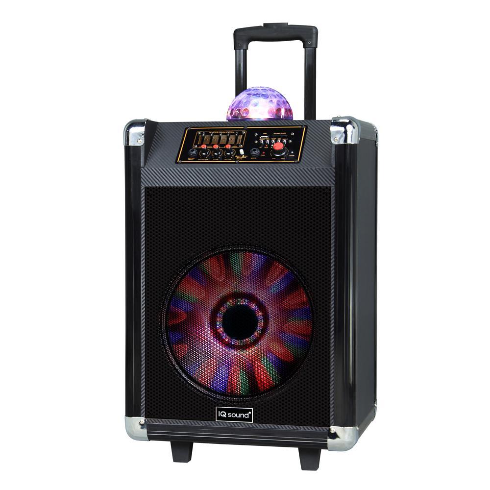 12" Portable Bluetooth Speaker with Disco Ball Light - Black