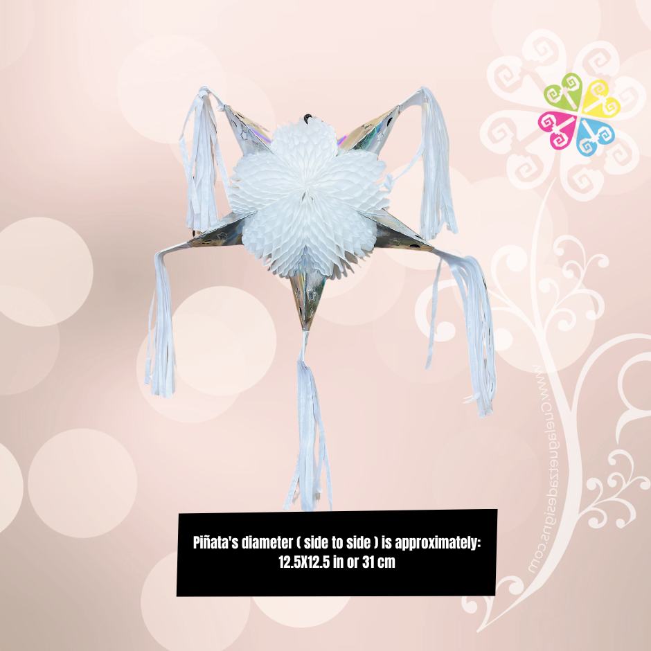 Small White Fiesta Piñata - Mexican Fiesta Decor