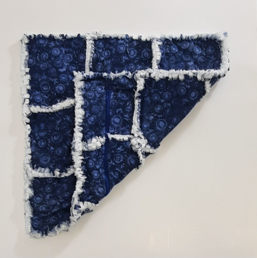 15"x15" Handmade Rag Quilt Pillow Cover: Insert Included