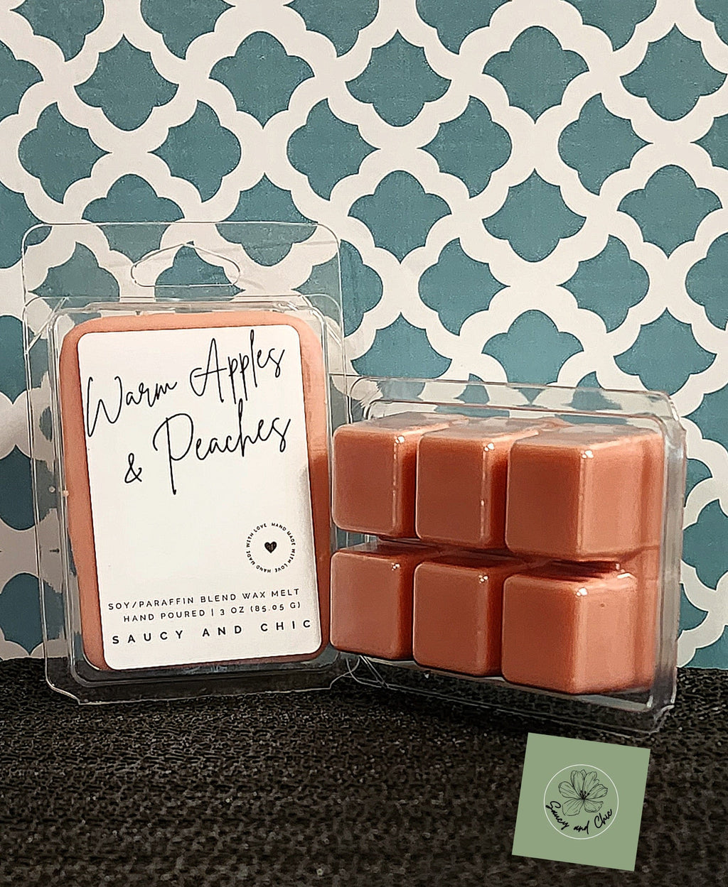 Warm Apples & Peaches Wax Melt | Juicy Apple Peach Cozy Home Fragrance