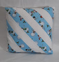 15"x15" Handmade Pillow Cover: Insert Included: Snowman with white stripes
