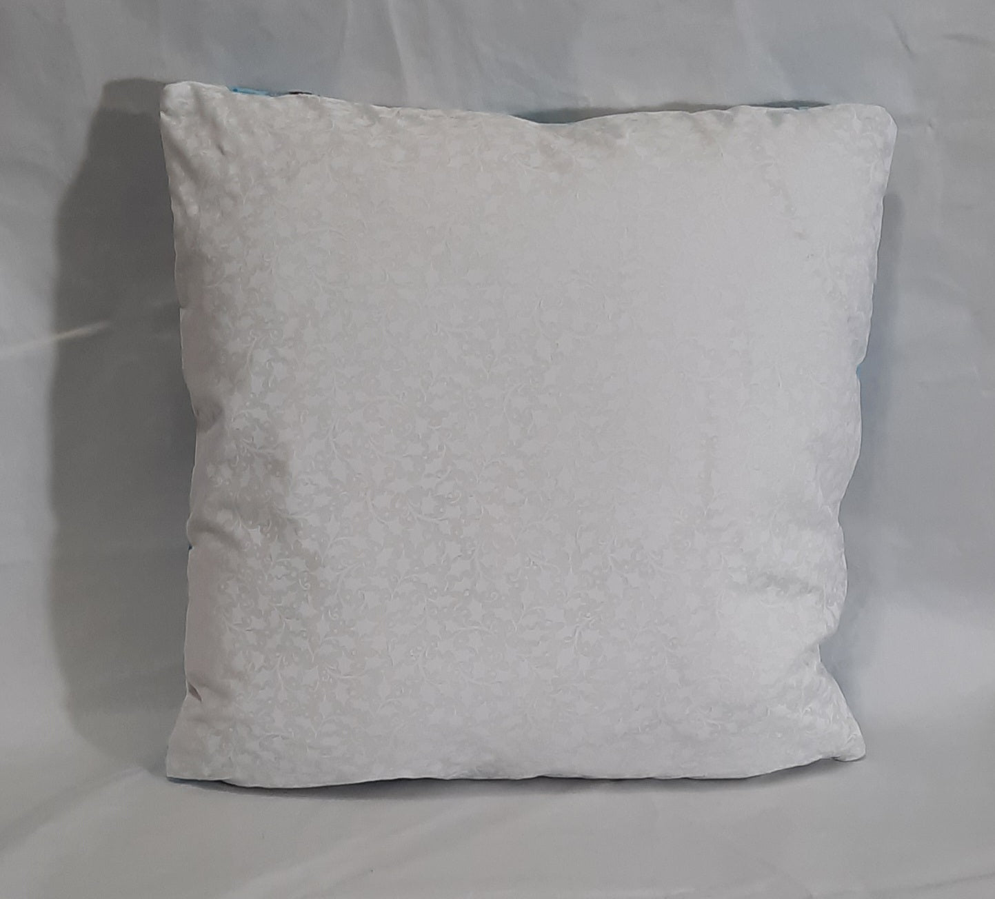 15"x15" Handmade Pillow Cover: Insert Included: Snowman with white stripes