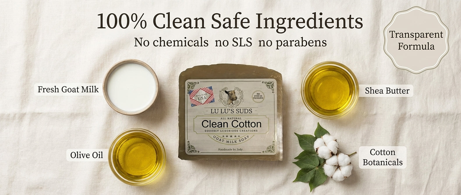 Clean Cotton Goat Milk Soap 5 oz.