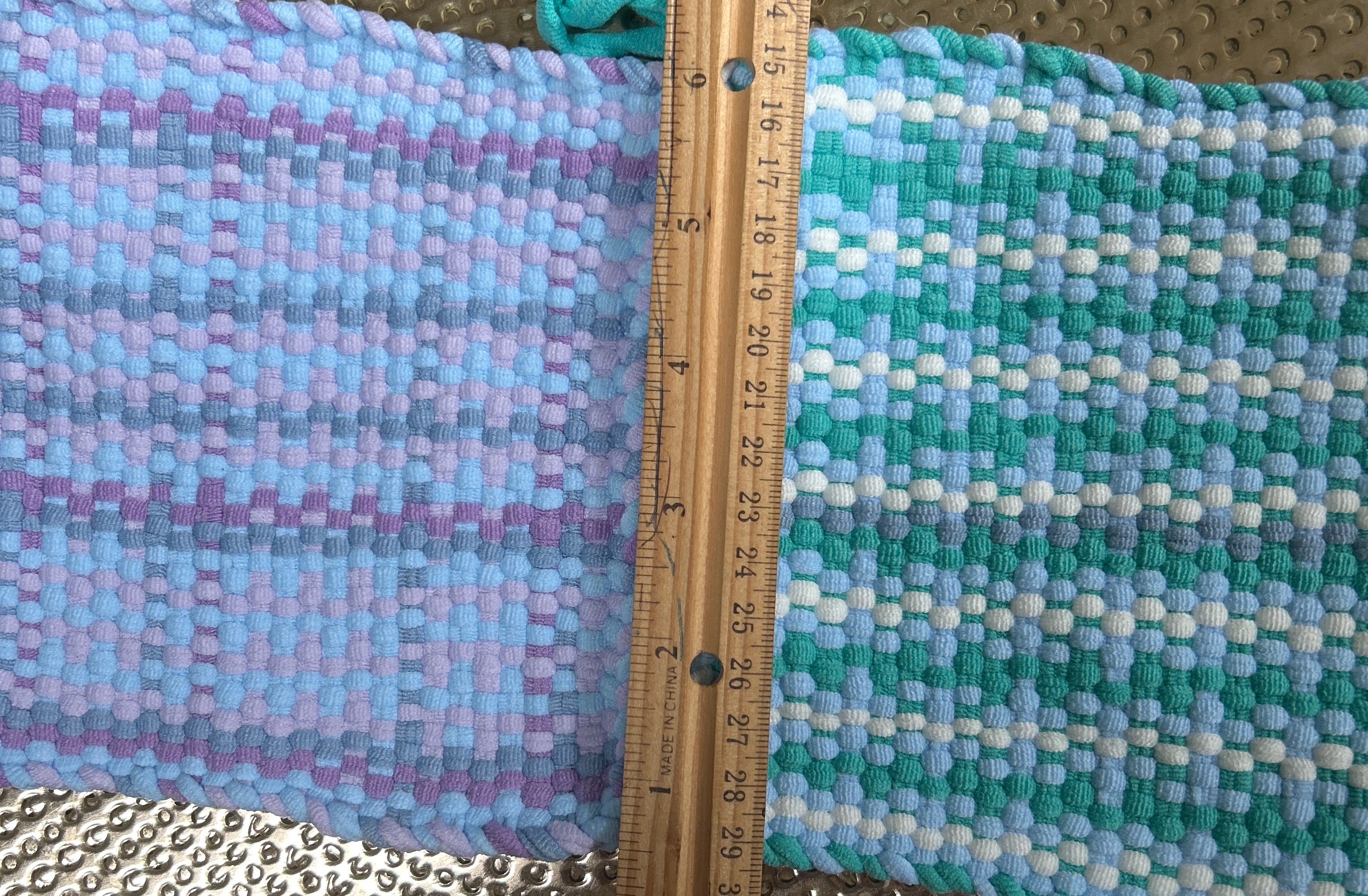 Set of 2 woven handmade potholders.