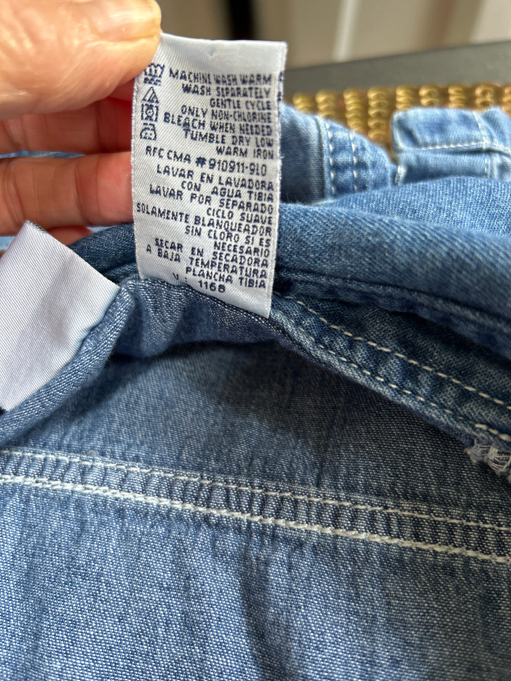 Bobby Brooks Short Sleeve Denim Shirt with Embroidery