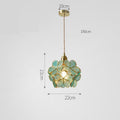 Japanese Creative Chandelier Brass Handmade Glass Petals