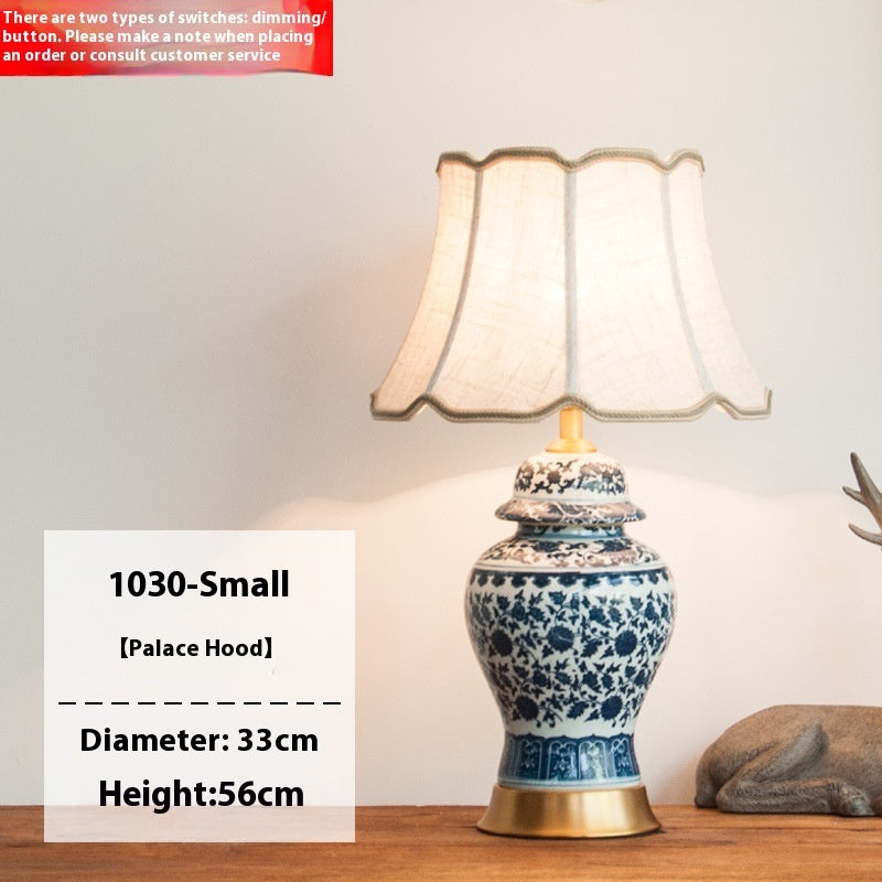 The Imperial Bloom: Blue & White Porcelain Table Lamp