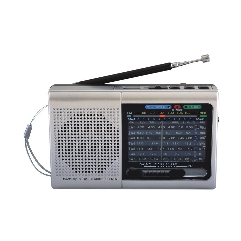 9 Band Radio With Bluetooth - Silver