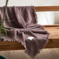 Japanese Four-Layer Muslin Cotton Tassel Throw Blanket