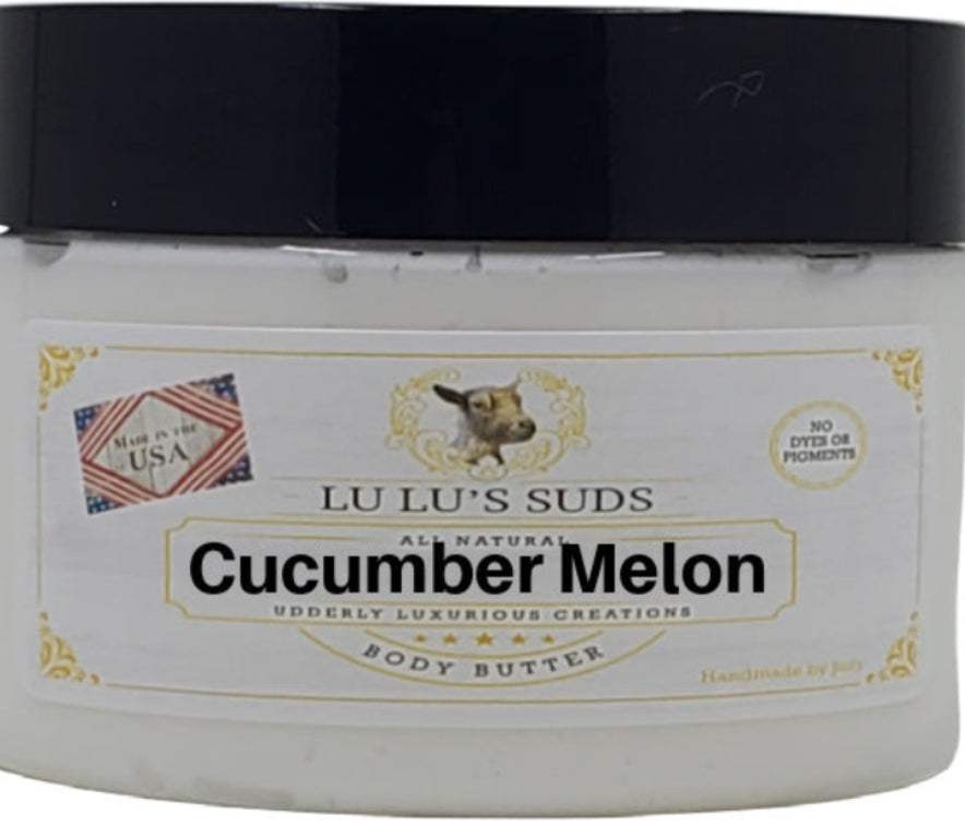 Jar of LuLu's Suds Ricky's Midnight Oasis body butter on a white background