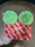 Crocheted Double Sided Washcloth with 2 Scrubbies