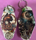 A set of retro motel key rings