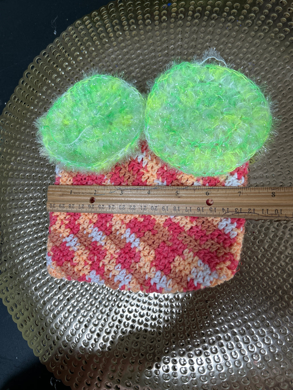 Crocheted Double Sided Washcloth with 2 Scrubbies