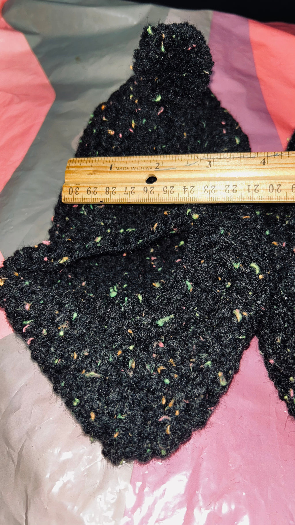 A Pair of Black Handmade Crocheted Booties Size Medium.