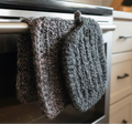 A Pair of Handcrafted Crocheted Potholders or Hot mats in Black