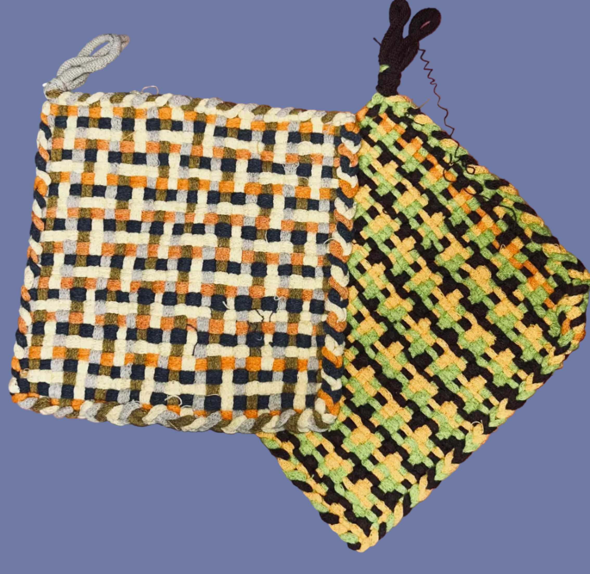 Plaid woven potholders