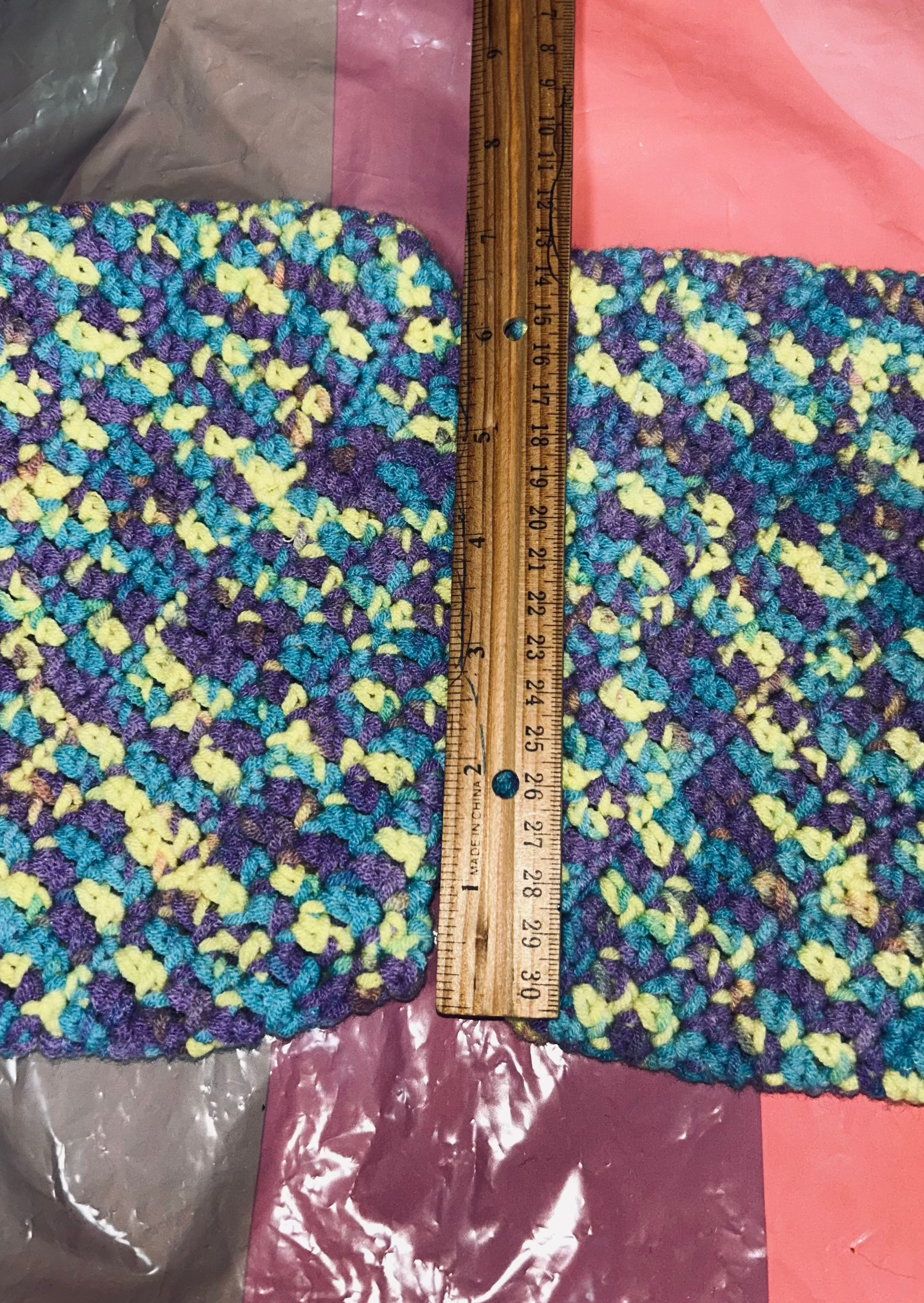 A Pair  of Handmade Crocheted Potholders.