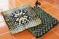 2 Handcrafted Woven Potholders or Hot Mats.