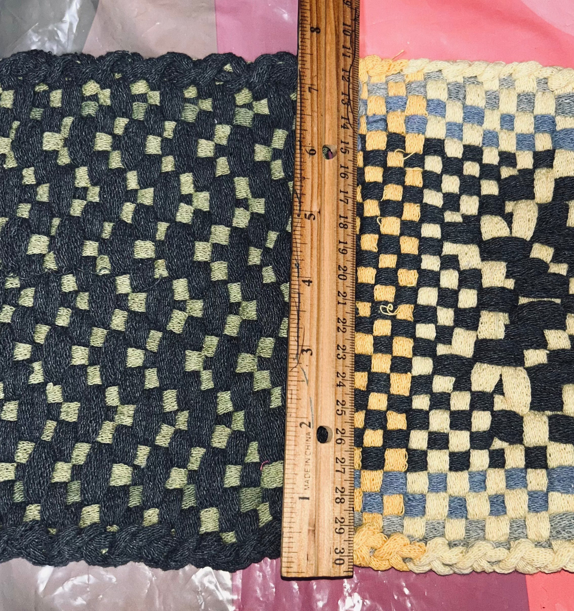 2 Handcrafted Woven Potholders or Hot Mats.
