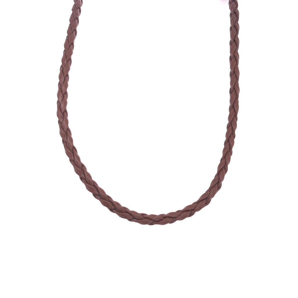 Brown Woven Leather Necklace