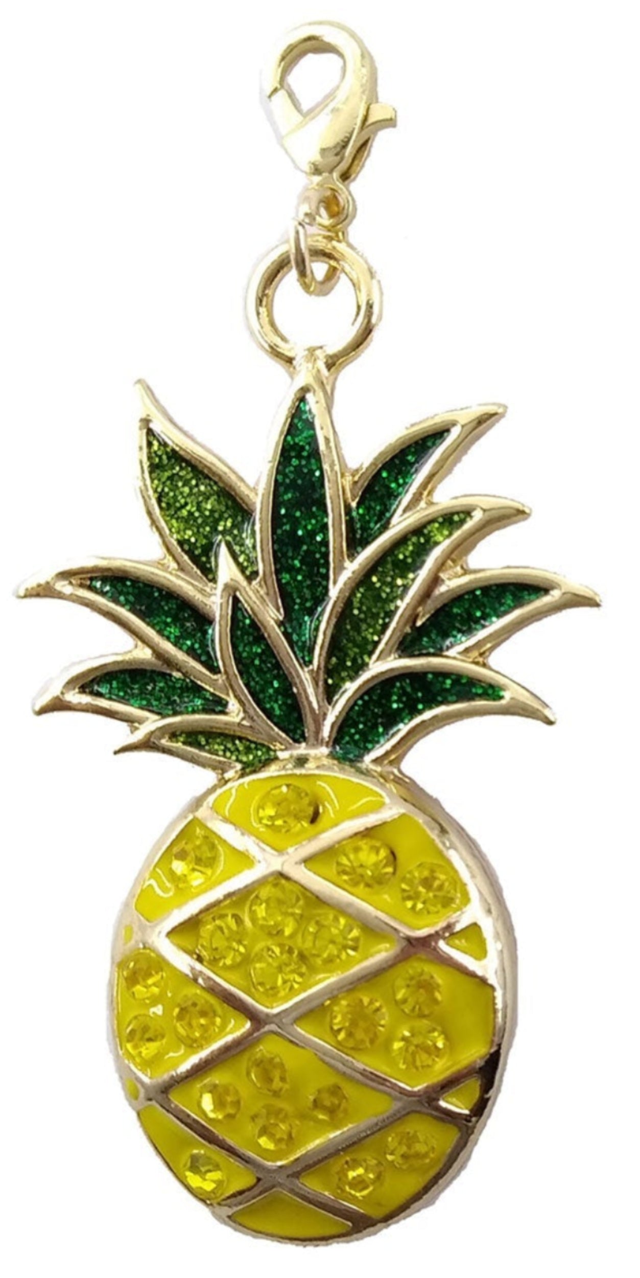 Pineapple-shaped keychain on a white background
