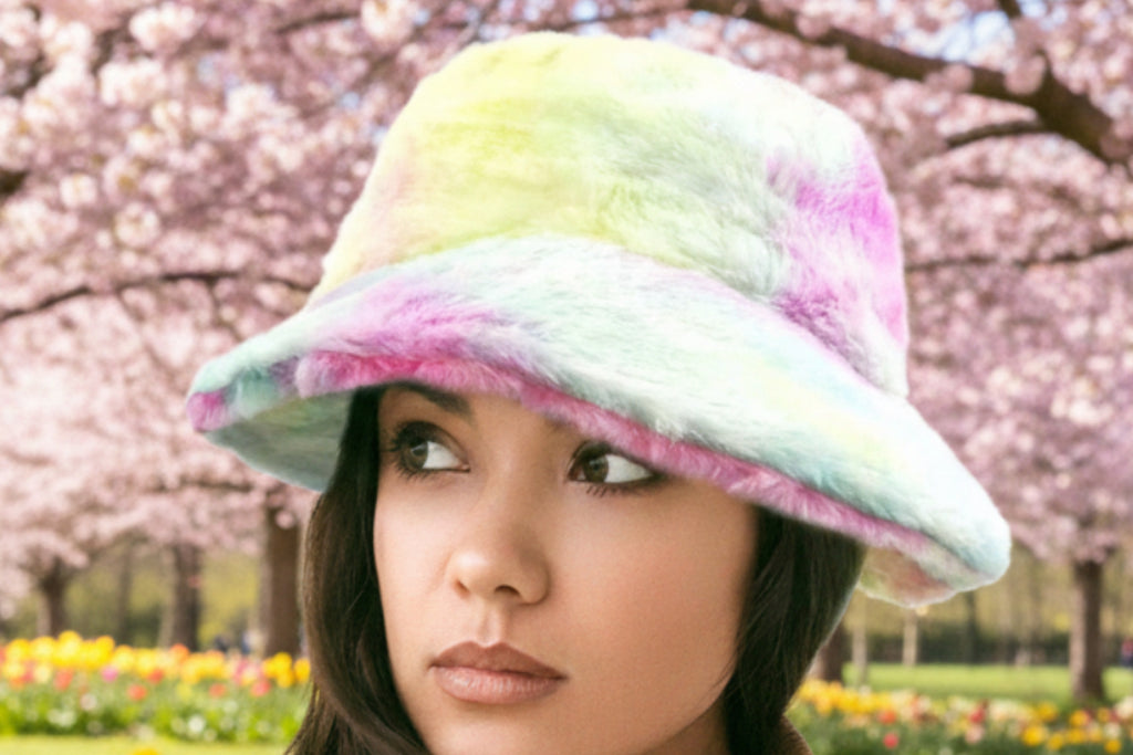 Reversible Colorful Soft Faux Fur Bucket Hat