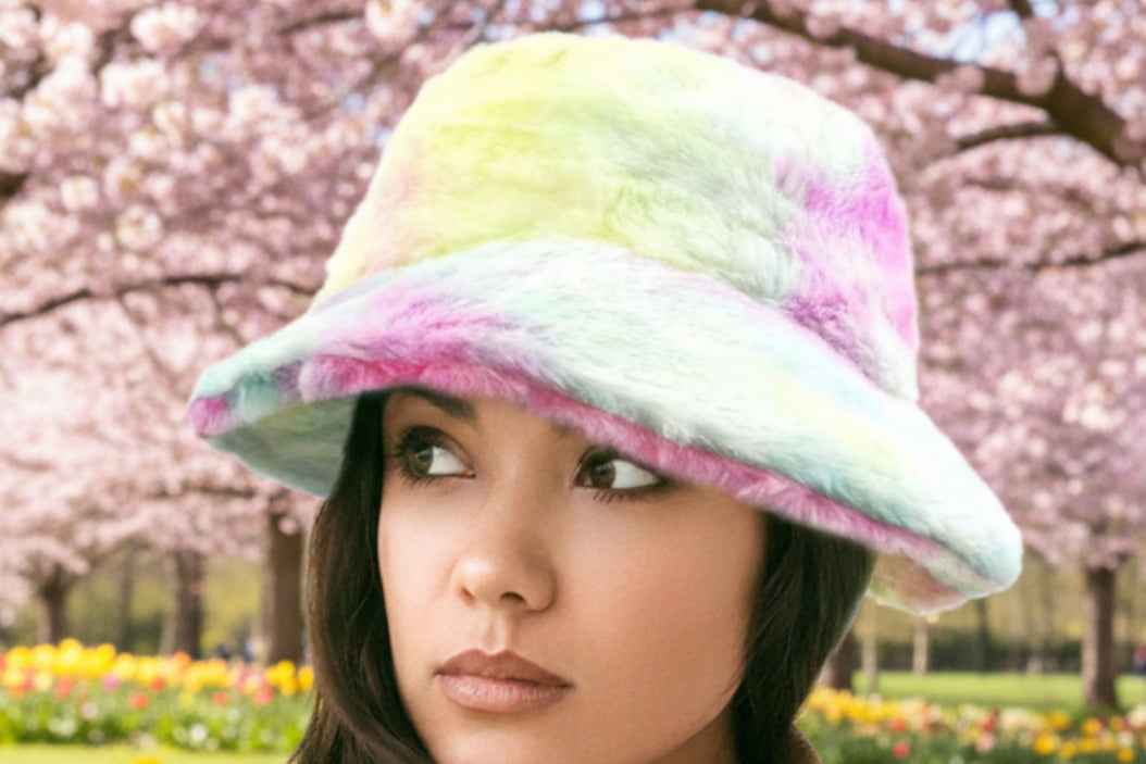 Reversible Colorful Soft Faux Fur Bucket Hat