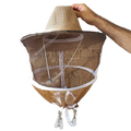 Round Hat with Veil and Straps