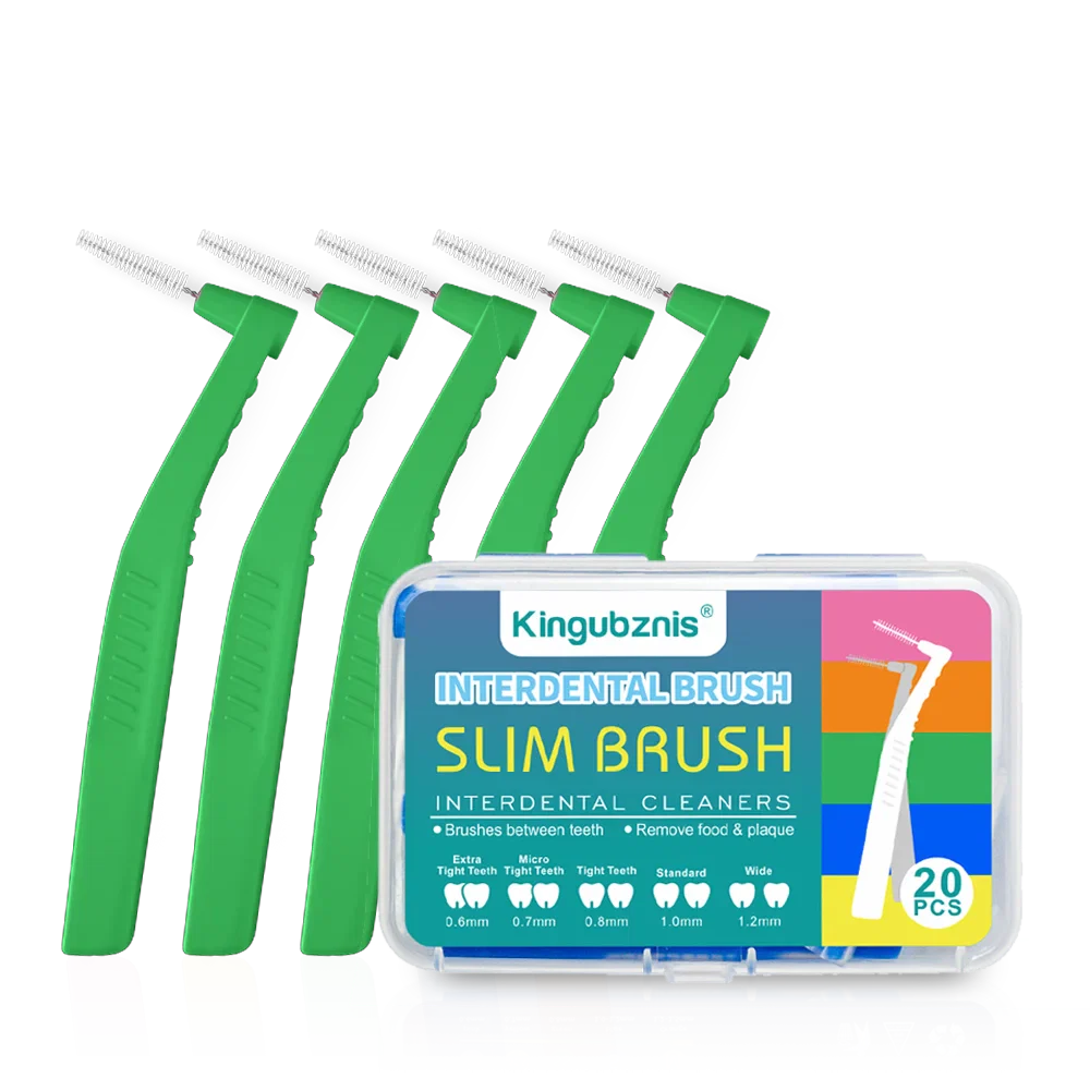 Kingubznis 20pcs  Interdental Brush For Dental Orthodontics Clean Between Teeth Cleaning Tools Soft Mini Brush With Dust Cover