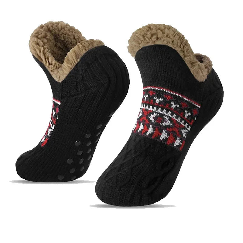 Thermal Mens Fluffy Slipper Socks Winter Warm Women Short Cotton Thickened Home Sleeping Soft Non Slip Grip Fuzzy Floor Socks