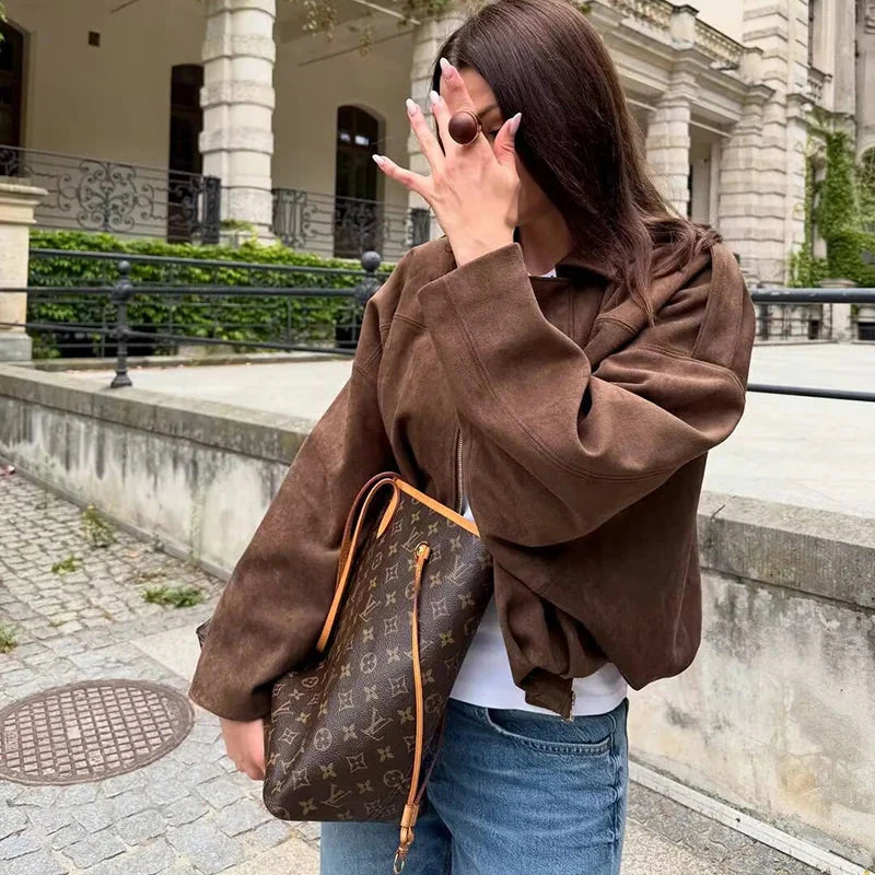 Autumn Jackets Women's 2025 New Fashion Autumn Elegant Loose Long Sleeve Women's Warm Coats Chic Street Youth Casual Jackets