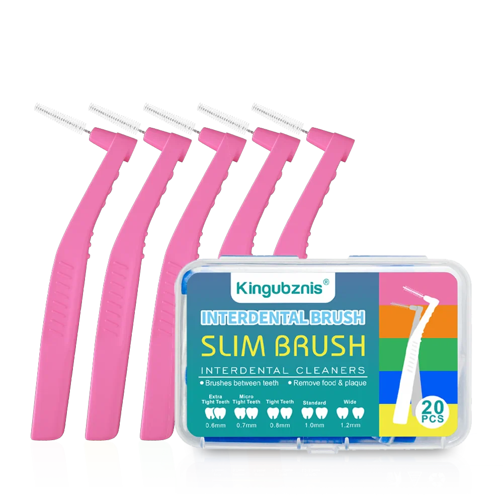 Kingubznis 20pcs  Interdental Brush For Dental Orthodontics Clean Between Teeth Cleaning Tools Soft Mini Brush With Dust Cover