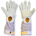 Sting Stopper Ventilated Goat Skin Beekeeping Gloves - Beekeeper White