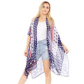 American USA Flag Kimono Poncho Cover Up Beachwear