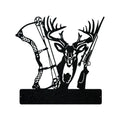 Metal Hunting Sign - Rustic Born to Hunt Monogram With Buck Silhouette
