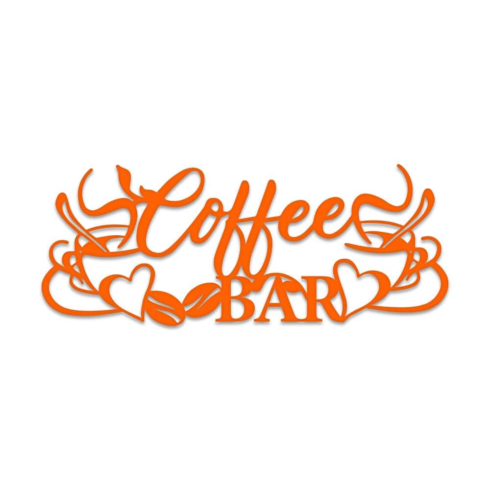 Coffee Bar with Mugs - Metal Sign - Monogram Metal Shop