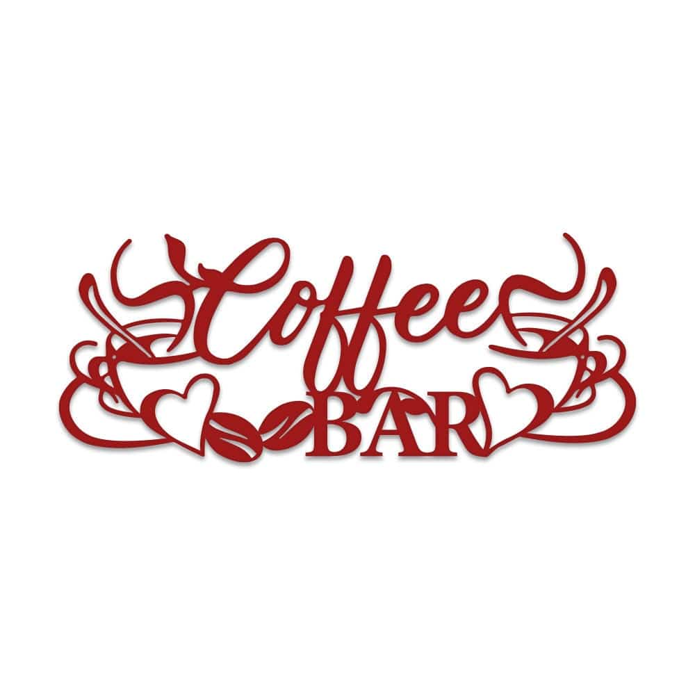 Coffee Bar with Mugs - Metal Sign - Monogram Metal Shop