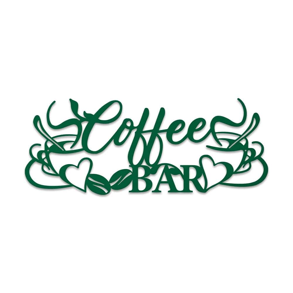 Coffee Bar with Mugs - Metal Sign - Monogram Metal Shop