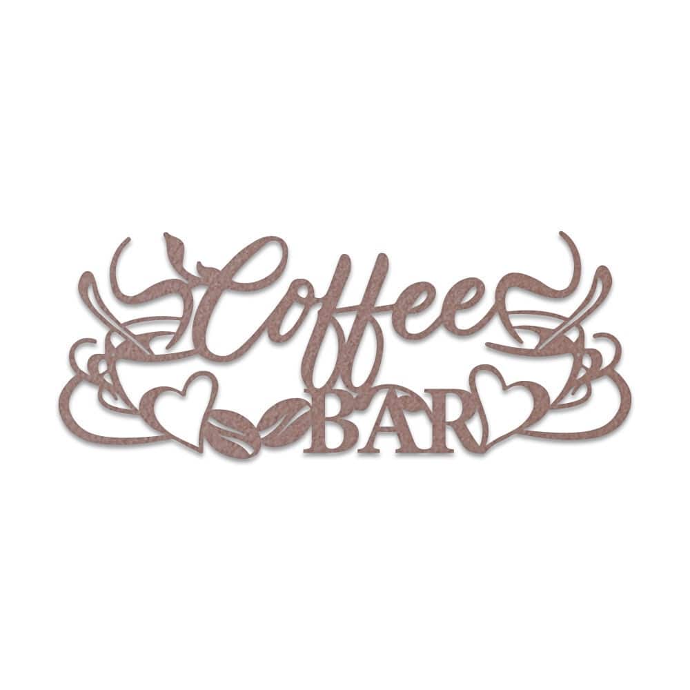 Coffee Bar with Mugs - Metal Sign - Monogram Metal Shop