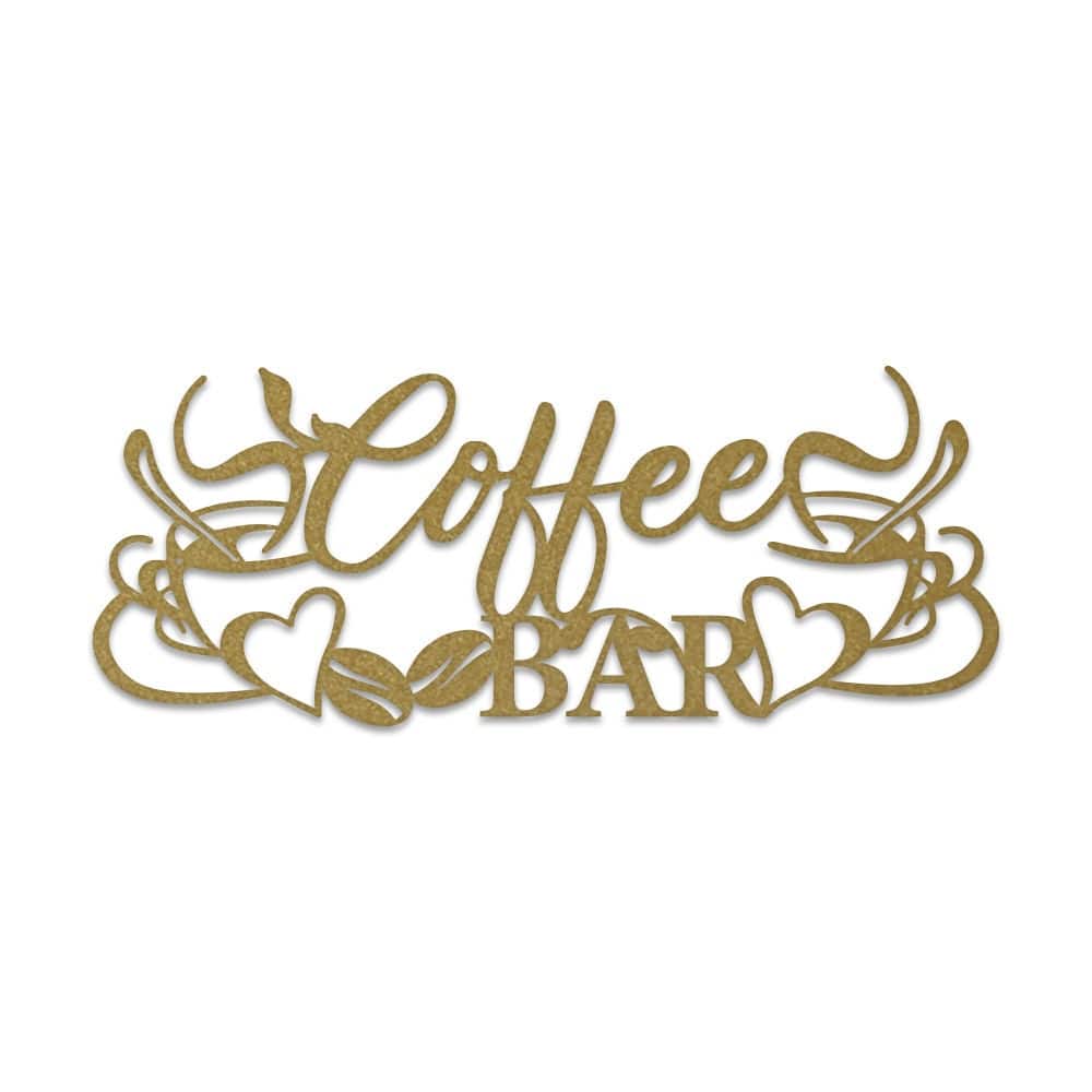 Coffee Bar with Mugs - Metal Sign - Monogram Metal Shop