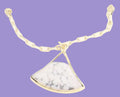 Fan Shaped Semi Precious Stone Pendant Necklace