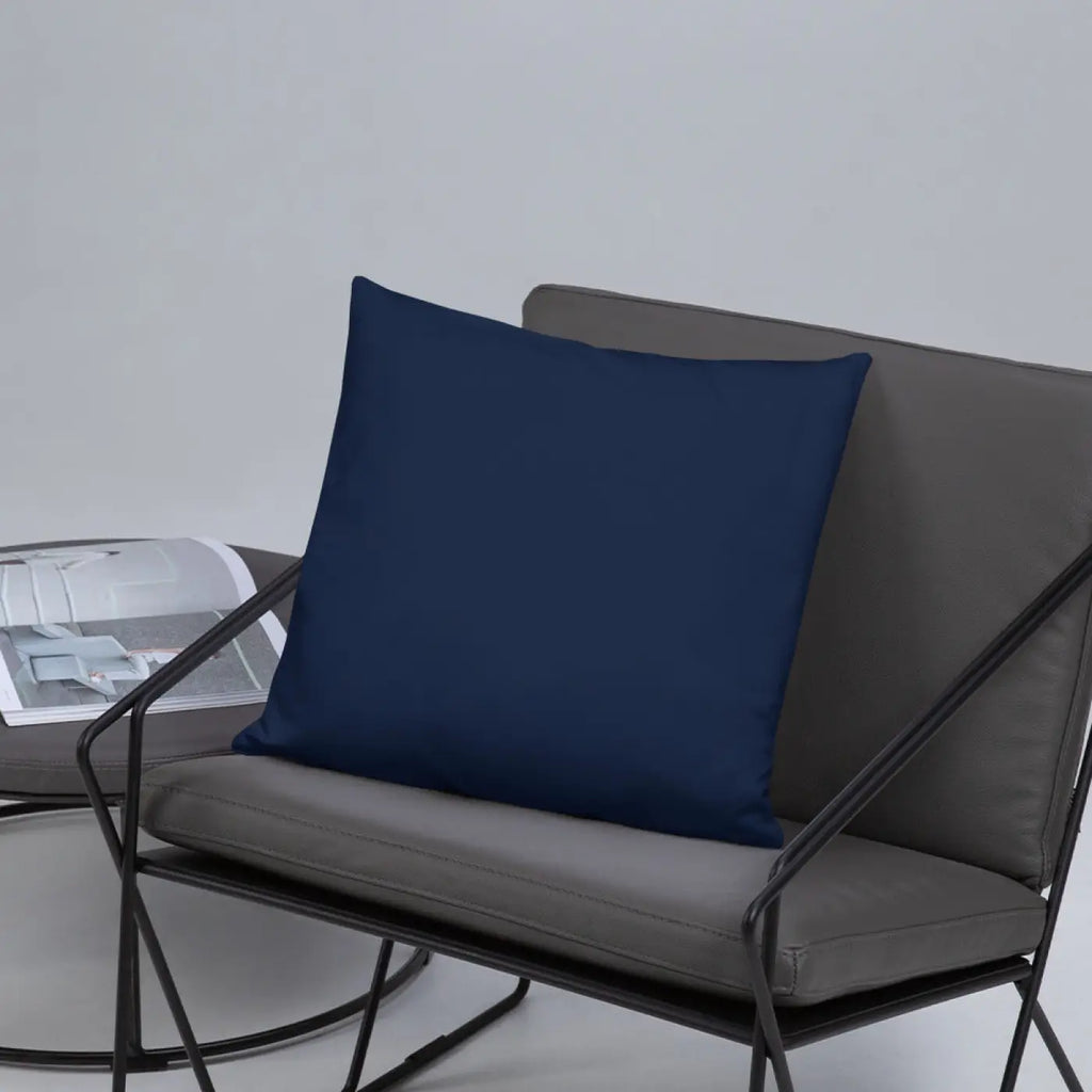 Navy Blue Basic Pillow – Golden Flower Polyester - Dipaliz