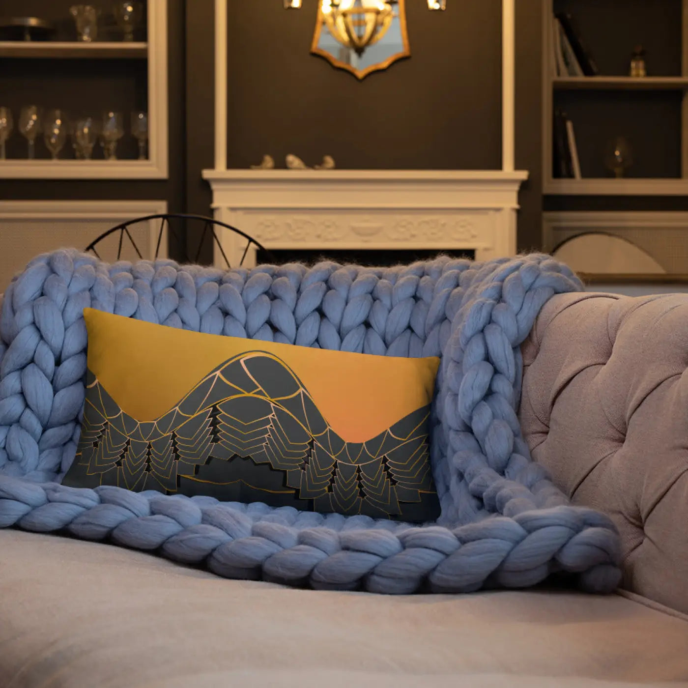 Golden Pattern Throw Pillows – Concealed Zipper - Dipaliz