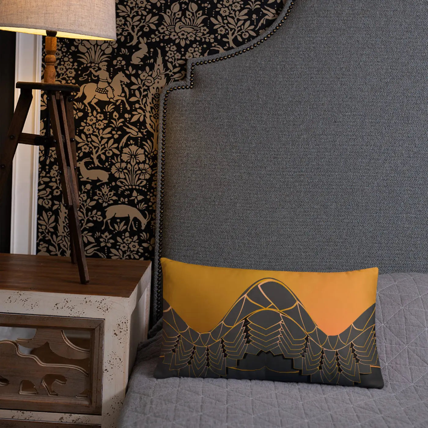 Golden Pattern Throw Pillows – Concealed Zipper - Dipaliz