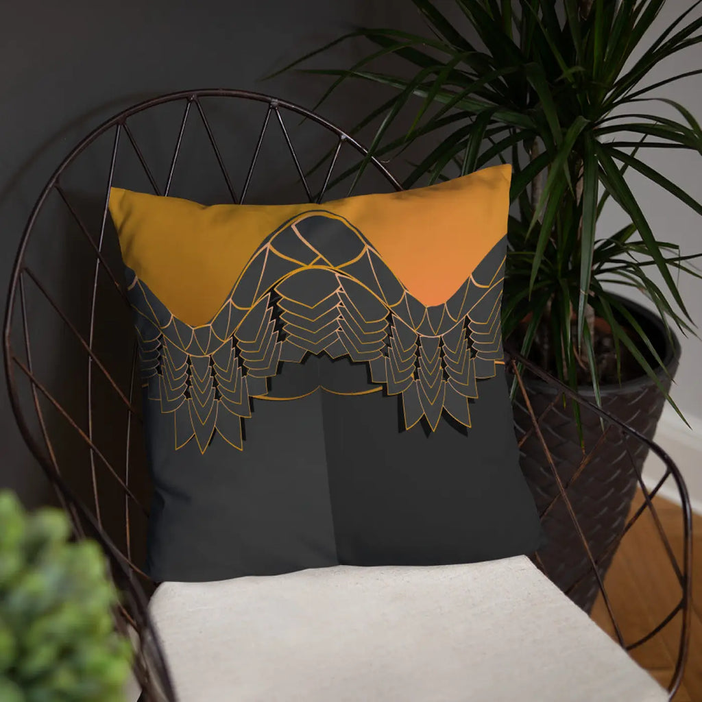 Golden Pattern Throw Pillows – Concealed Zipper - Dipaliz