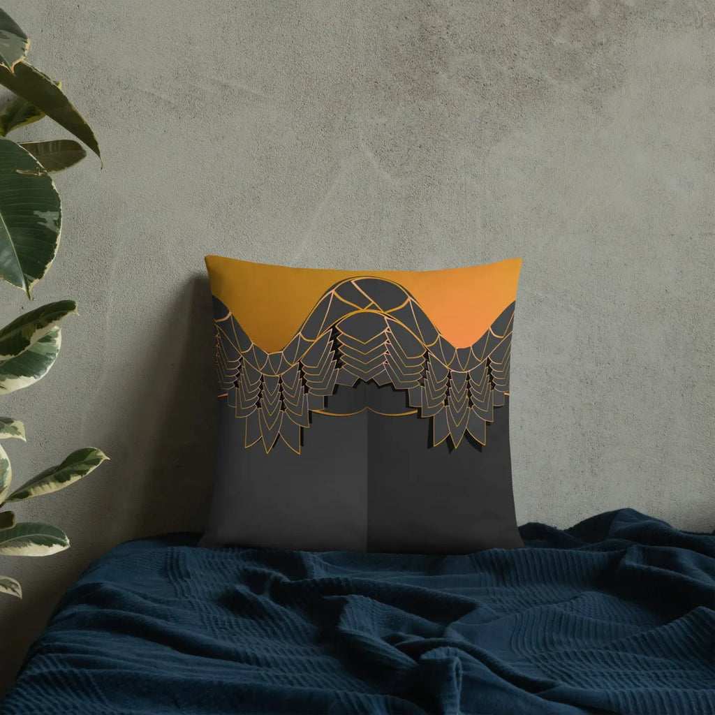 Golden Pattern Throw Pillows – Concealed Zipper - Dipaliz