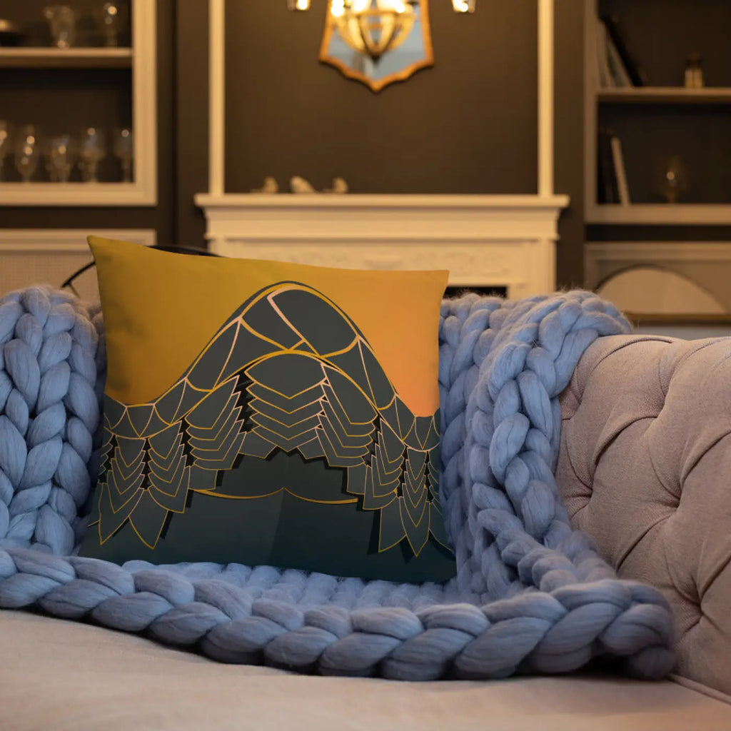 Golden Pattern Throw Pillows – Concealed Zipper - Dipaliz