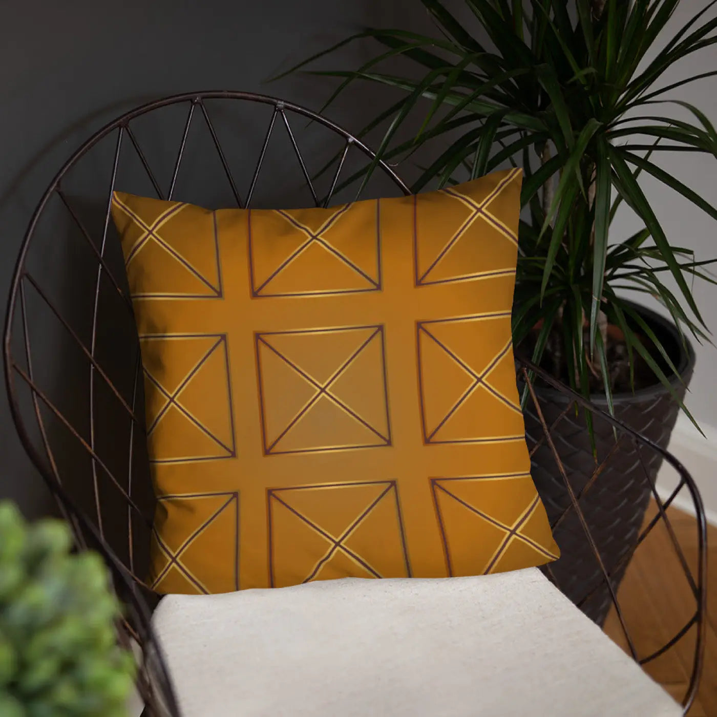 Brown Cross Pillow – Insert Included 18x18 - Dipaliz