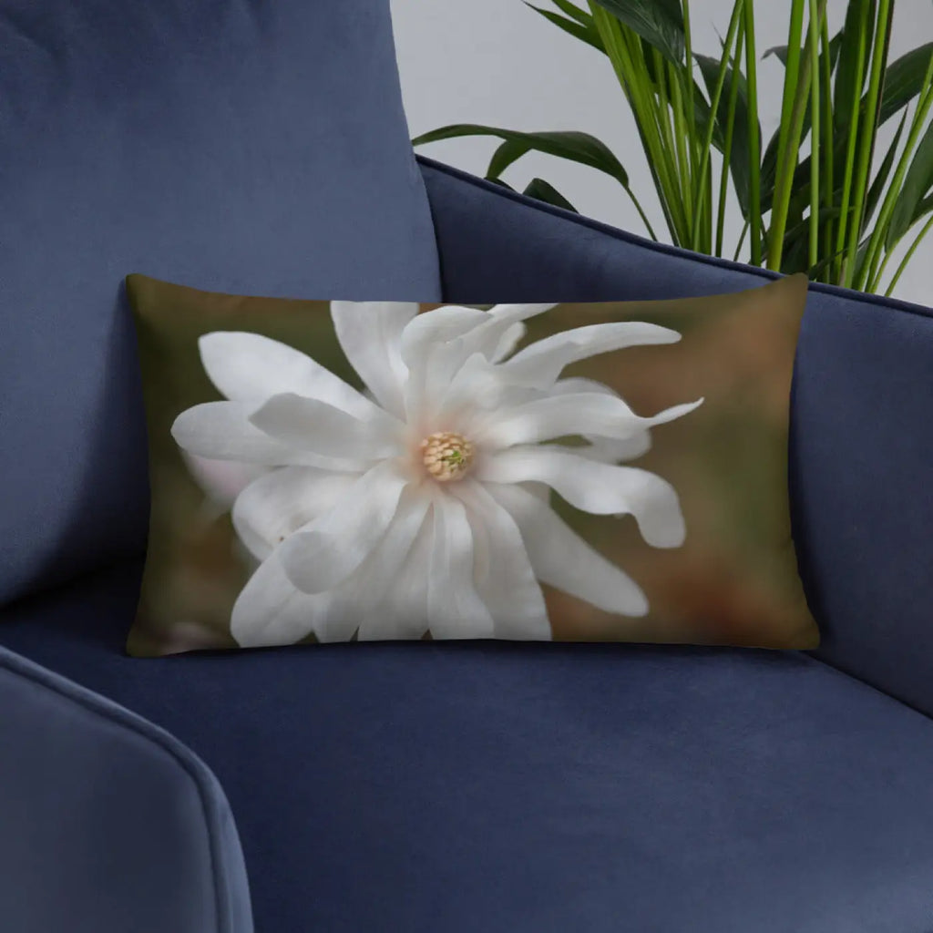Magnolia Flower Throw Pillow – Insert Included - Dipaliz